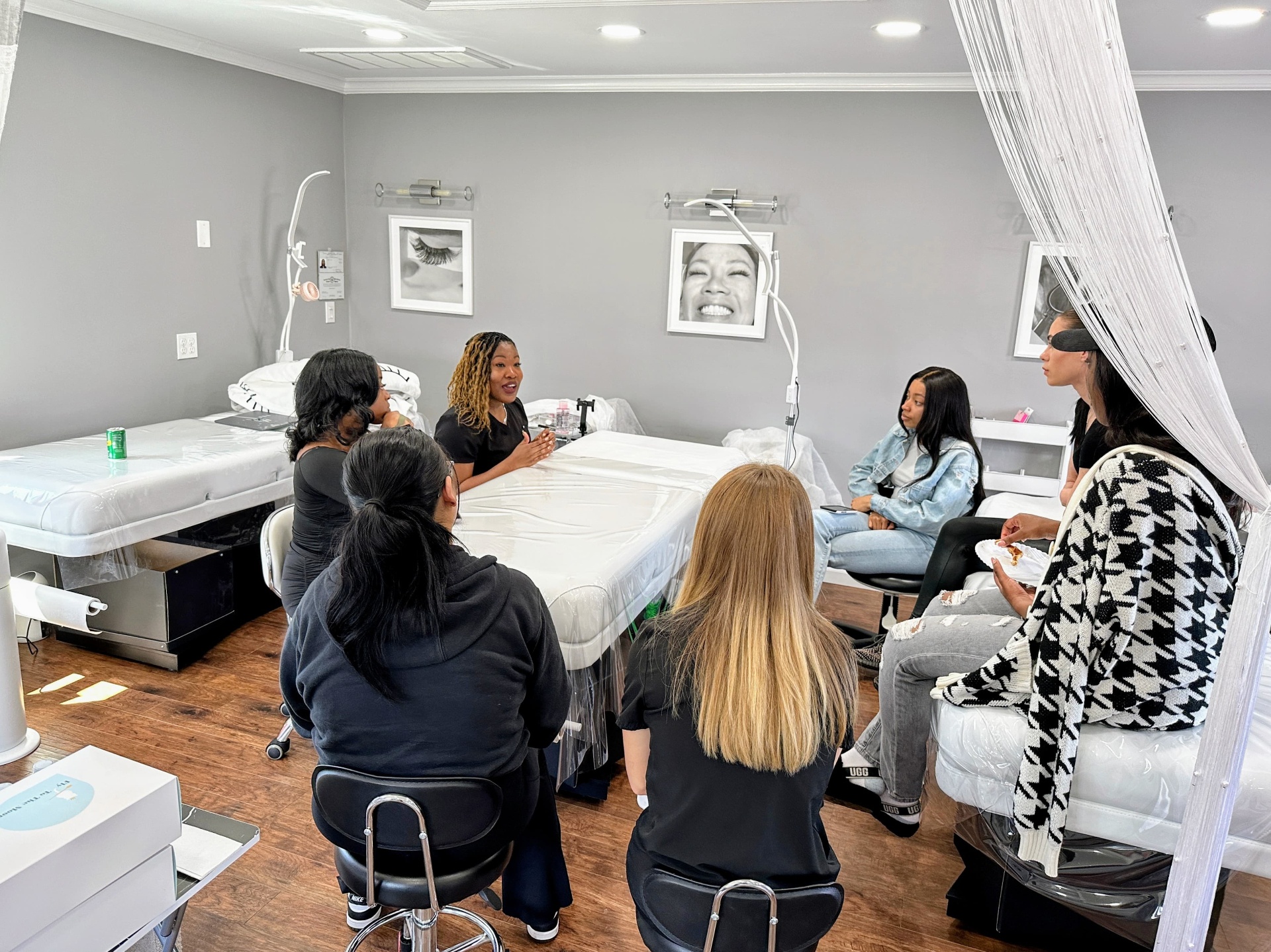 Melesia DeChiaro teaching lash artistry in Syosset NY