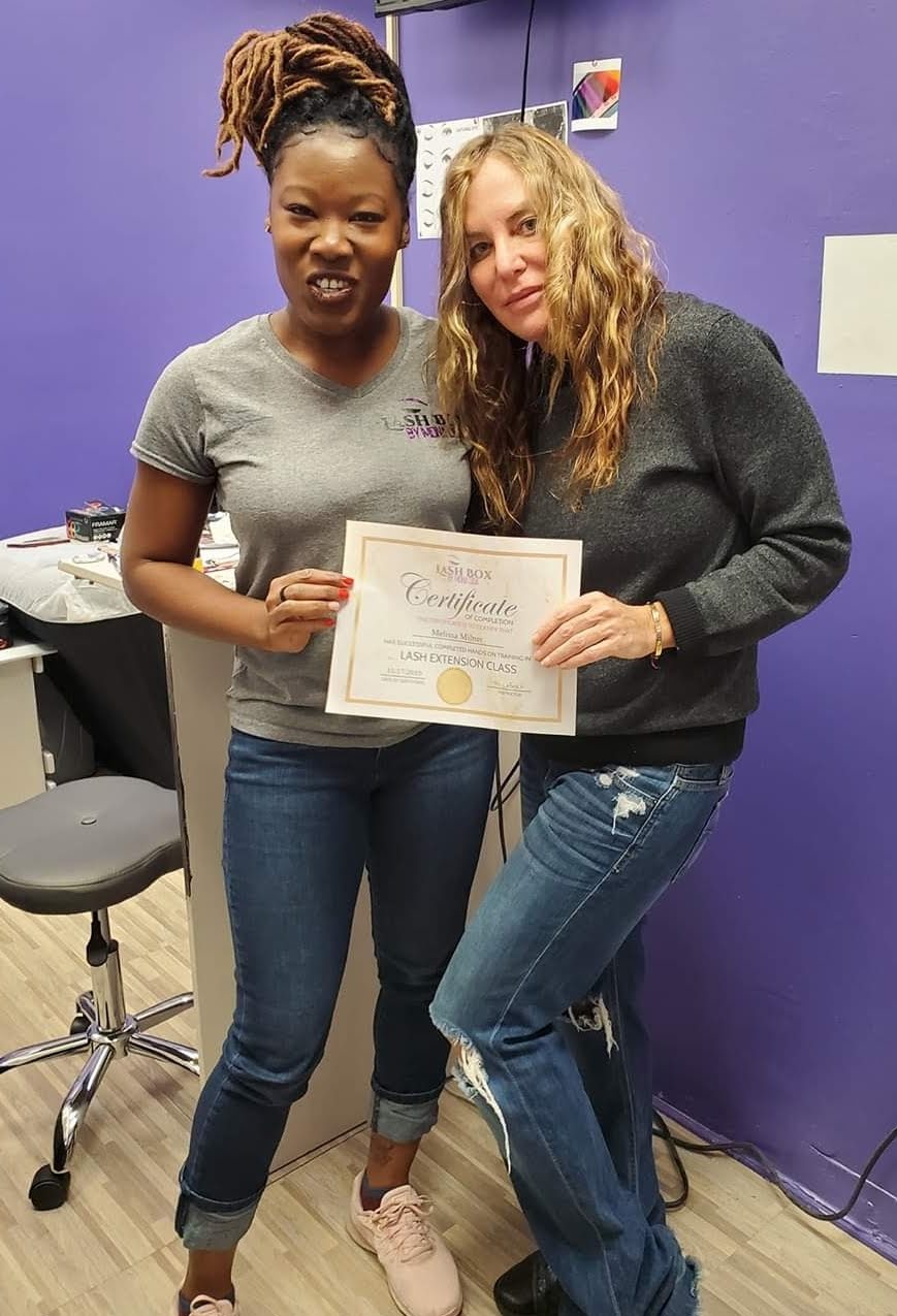 Lash Extension certificate presentation at Lash Box Syosset